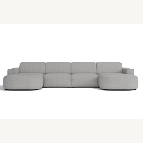 Olio Nobile Nowoczesna sofa w kształcie litery U Tkanina Raven 7